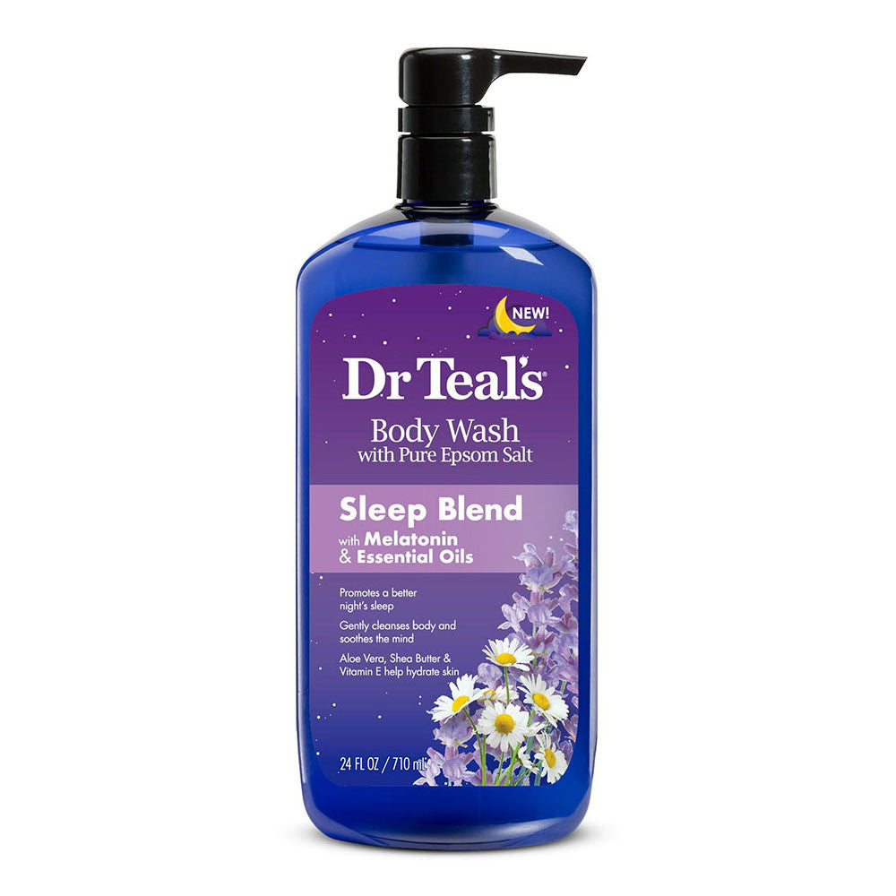 Dr Teals Body Wash Pure Epsom Salt, Sleep Blend With Melatonin, 24 Oz